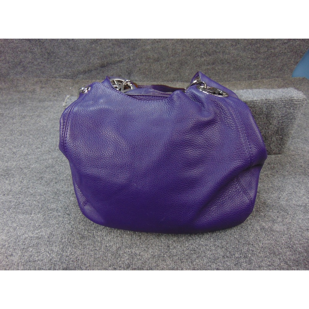 Michael Kors Fulton Large Hobo Purple Pebbled Leather Bag Purse 30H3SFTE3L - Picture 7 of 16